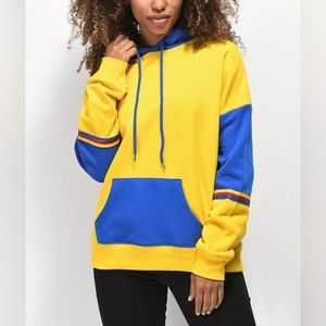 Zine Wesley Yellow & Blue Color Block Hoodie